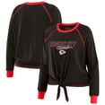 thumbnail image 1 of Women's WEAR by Erin Andrews Black Kansas City Chiefs Tie-Front Long Sleeve T-Shirt, 1 of 4