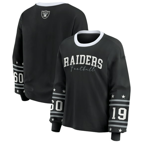 Women's WEAR by Erin Andrews Black Las Vegas Raiders Sport Long-Sleeve T-Shirt
