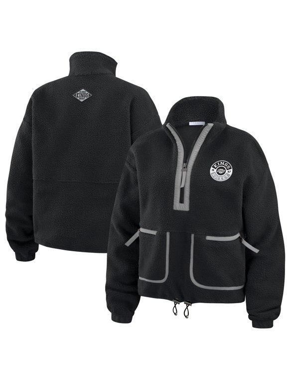 Women's WEAR by Erin Andrews Black Los Angeles Kings Polar Fleece Half-Zip Jacket