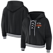 Womens WEAR by Erin Andrews Black Miami Dolphins Lace-Up Pullover Hoodie