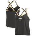 thumbnail image 1 of Women's WEAR by Erin Andrews Black New Orleans Saints Cross Strap Tri-Blend Tank Top, 1 of 4