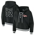 thumbnail image 1 of Women's WEAR by Erin Andrews Black Nikki Bella Fearless Lace-Up Pullover Hoodie, 1 of 3