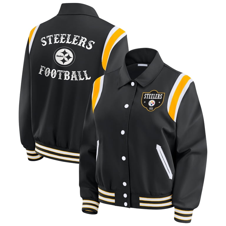 Women's WEAR by Erin Andrews Black Pittsburgh Steelers Varsity