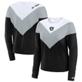 thumbnail image 1 of Women's WEAR by Erin Andrews Black/Silver Las Vegas Raiders Chevron Tri-Blend Long Sleeve T-Shirt, 1 of 3