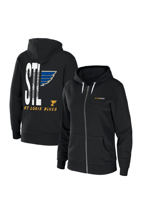 Women's WEAR by Erin Andrews Black St. Louis Blues Sponge Fleece Full-Zip Hoodie