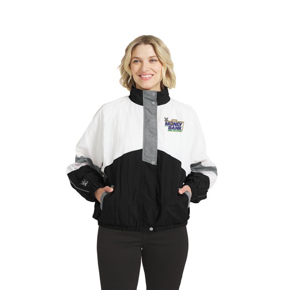 Women's WEAR by Erin Andrews Black WWE Money In The Bank 2026 Full-Zip Windbreaker Jacket