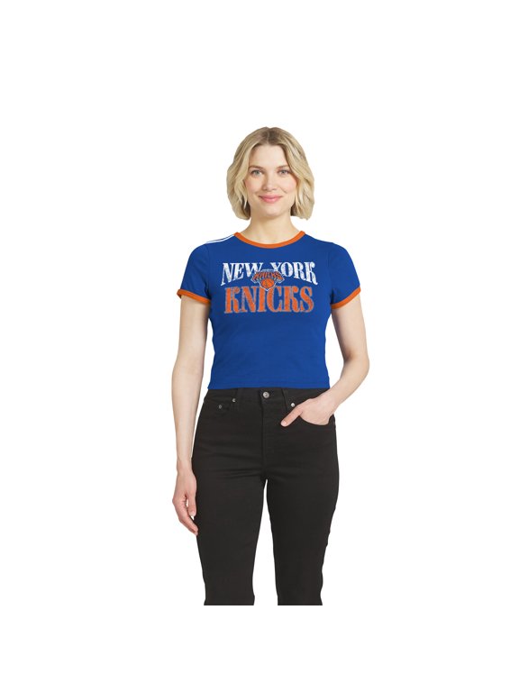 Women's WEAR by Erin Andrews Blue New York Knicks Ringer Baby T-Shirt