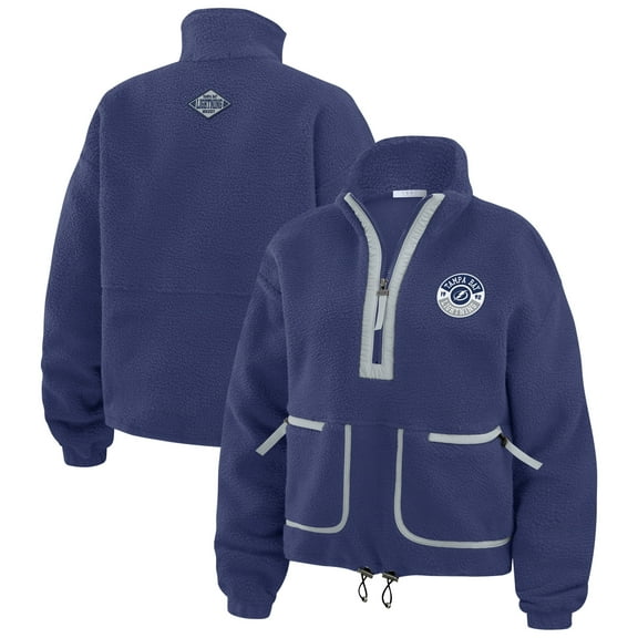 Women's WEAR by Erin Andrews Blue Tampa Bay Lightning Polar Fleece Half-Zip Jacket