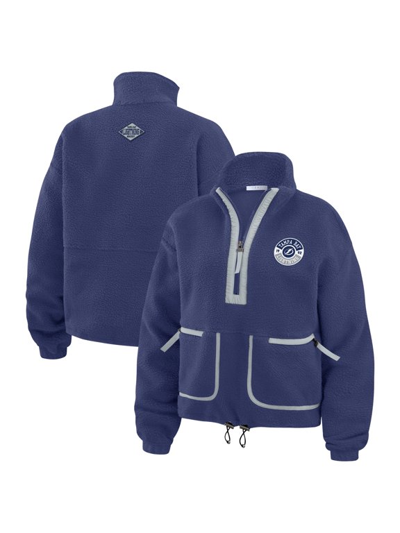 Women's WEAR by Erin Andrews Blue Tampa Bay Lightning Polar Fleece Half-Zip Jacket