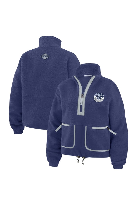 Women's WEAR by Erin Andrews Blue Tampa Bay Lightning Polar Fleece Half-Zip Jacket