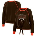 thumbnail image 1 of Women's WEAR by Erin Andrews Brown/Orange Cleveland Browns Plus Size Tie-Front Long Sleeve Top, 1 of 4