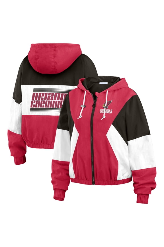 Women's WEAR by Erin Andrews  Cardinal Arizona Cardinals Color Block Full-Zip Windbreaker Jacket