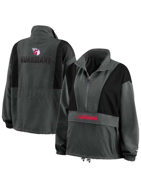 Women's WEAR by Erin Andrews Charcoal Cleveland Guardians Packable Half-Zip Jacket