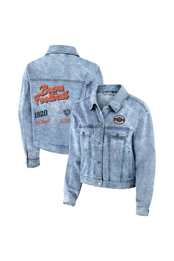 Women's WEAR by Erin Andrews Chicago Bears Full-Snap Denim Jacket