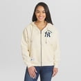 thumbnail image 1 of Women's WEAR by Erin Andrews Cream New York Yankees Full-Zip Hoodie, 1 of 4