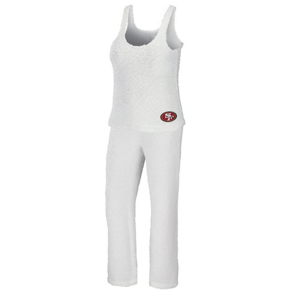 Women's WEAR by Erin Andrews Cream San Francisco 49ers Plus Size Cozy Scoop Neck Tank Top & Pants Set