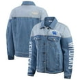thumbnail image 1 of Women's WEAR by Erin Andrews Denim Kentucky Wildcats Sleeve Hit Colorblock Button-Down Denim Jacket, 1 of 5