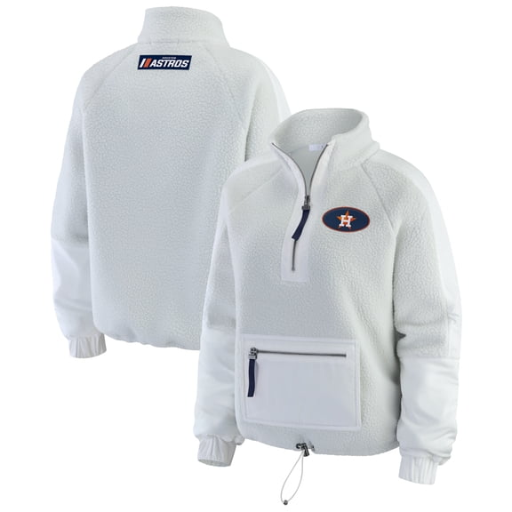 Women's WEAR by Erin Andrews Gray Houston Astros Polar Fleece Quarter-Zip Jacket