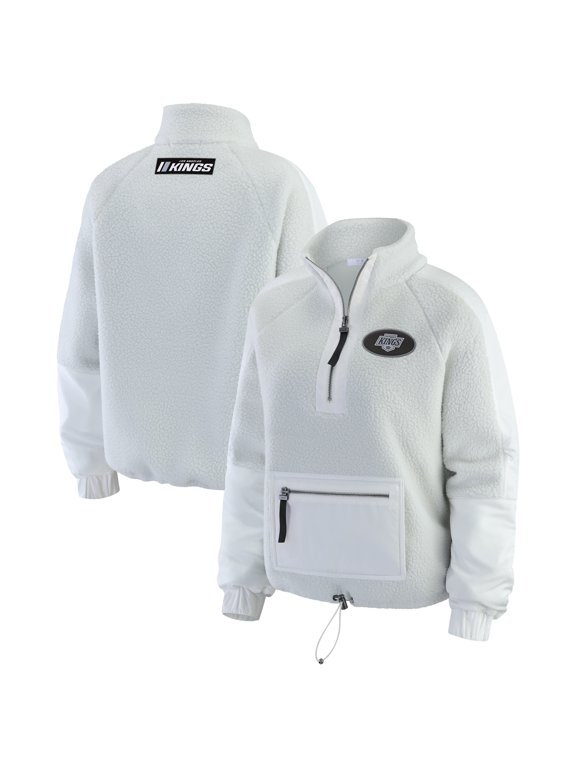 Women's WEAR by Erin Andrews Gray Los Angeles Kings Polar Fleece Quarter-Zip Jacket