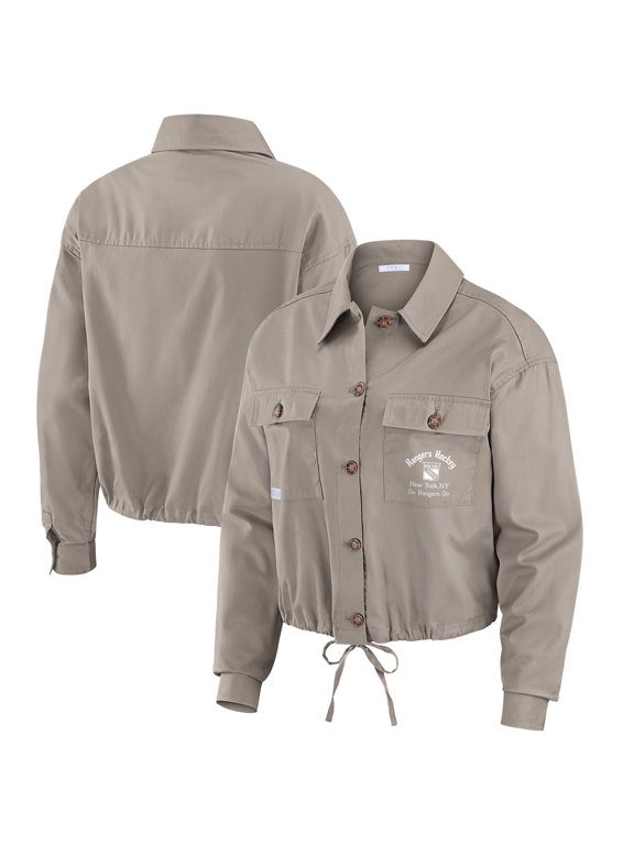 Women's WEAR by Erin Andrews Gray New York Rangers Cinched Button-Up Jacket