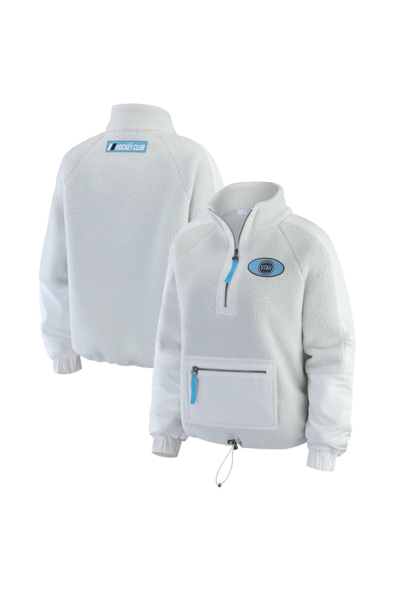 Women's WEAR by Erin Andrews Gray Utah Mammoth Polar Fleece Quarter-Zip Jacket