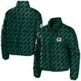 thumbnail image 1 of Women's WEAR by Erin Andrews Green Green Bay Packers Puffer Full-Zip Cropped Jacket, 1 of 3