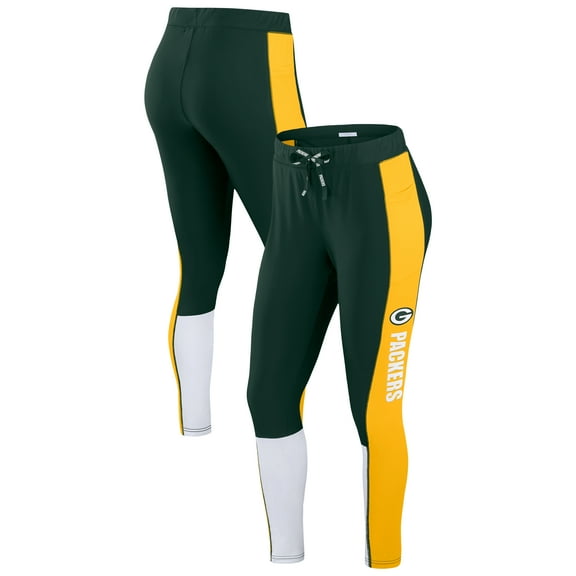 Women's WEAR by Erin Andrews Green/Yellow Green Bay Packers Color-Block Leggings