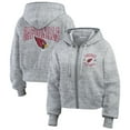thumbnail image 1 of Women's WEAR by Erin Andrews  Heather Gray Arizona Cardinals Speckled Fleece Cropped Full-Zip Hoodie, 1 of 5