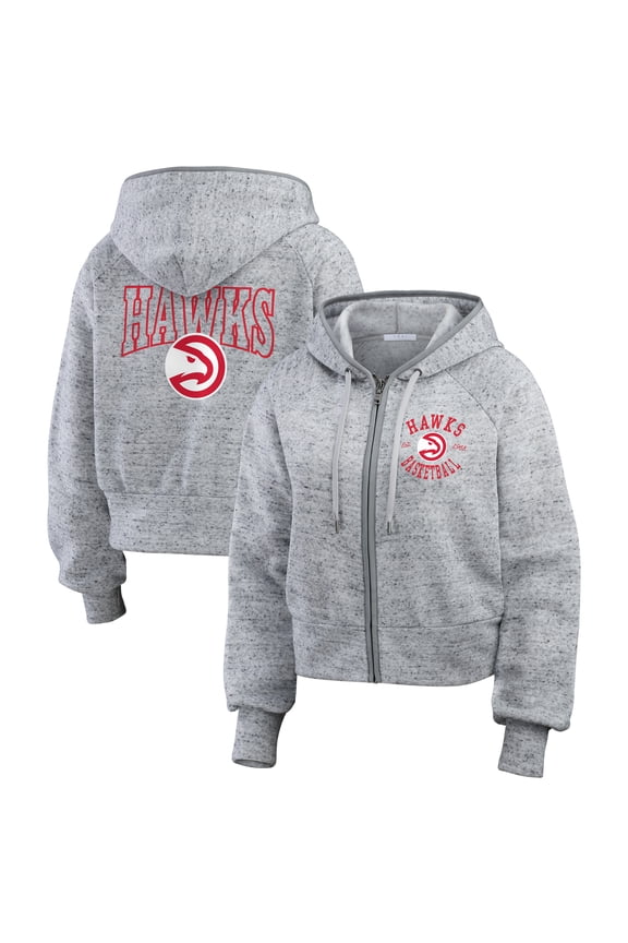 Women's WEAR by Erin Andrews Heather Gray Atlanta Hawks Speckled Radiator Full-Zip Hoodie
