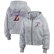 Womens WEAR by Erin Andrews Heather Gray Los Angeles Lakers Speckled Radiator Full-Zip Hoodie