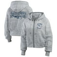thumbnail image 1 of Women's WEAR by Erin Andrews  Heather Gray Seattle Seahawks Speckled Fleece Cropped Full-Zip Hoodie, 1 of 5