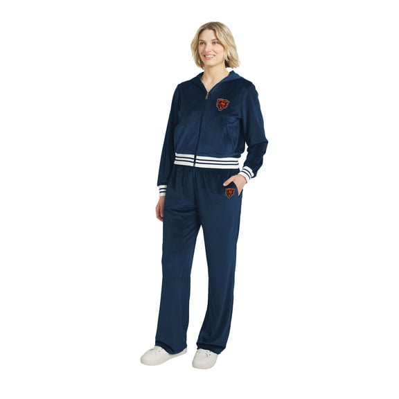 Women's WEAR by Erin Andrews Navy Chicago Bears Velour Track Suit