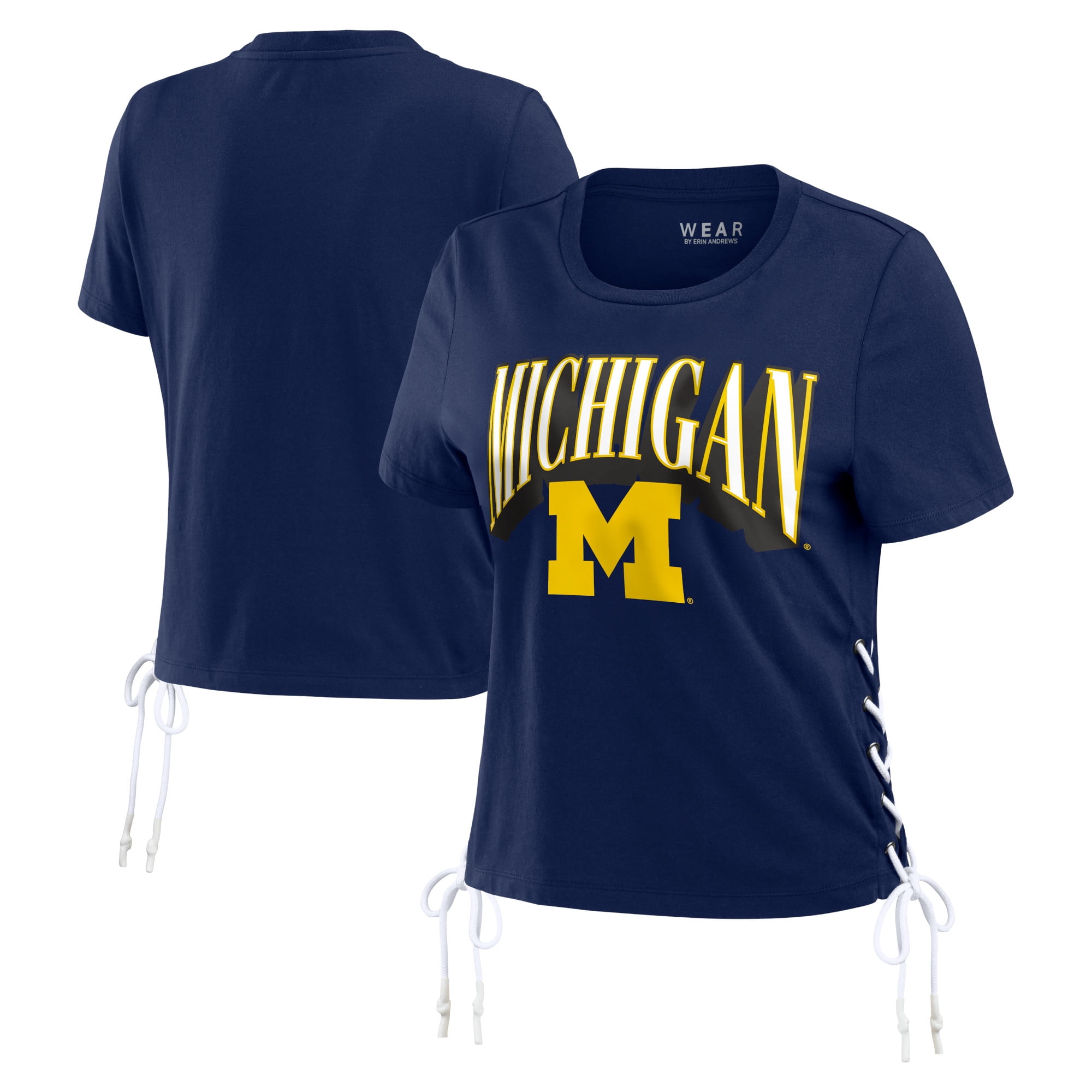 売れ筋商品|||ファナティクス カットソー トップス レディース Women's Navy Michigan Wolverines Plus Size Overtime Readiness Lace-Up T-Shirt Navy ファナティクス レディース カットソー トップス Women's Navy