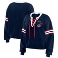 thumbnail image 1 of Women's WEAR by Erin Andrews Navy  New England Patriots Lace-Up Sweater, 1 of 4
