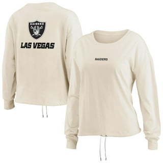 Las Vegas Raiders New Era Women's Lightweight Lace-Up Raglan T-Shirt -  Black/Silver