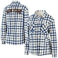 thumbnail image 1 of Women's WEAR by Erin Andrews Oatmeal New York Islanders Plaid Button-Up Shirt Jacket, 1 of 3