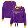 thumbnail image 1 of Women's WEAR by Erin Andrews Purple Minnesota Vikings Tie-Front Long Sleeve T-Shirt, 1 of 4