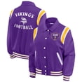 thumbnail image 1 of Women's WEAR by Erin Andrews Purple Minnesota Vikings Varsity Lightweight Full-Snap Jacket, 1 of 5