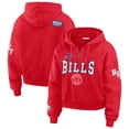 thumbnail image 1 of Women's WEAR by Erin Andrews Red Buffalo Bills Plus Size Patch Quarter-Zip Hoodie, 1 of 5