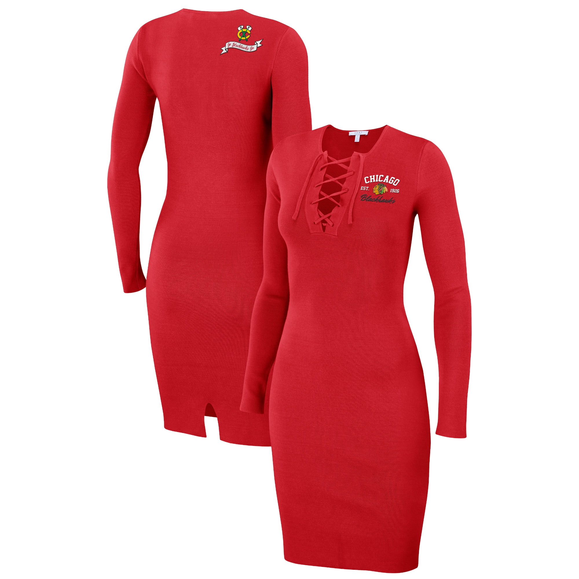 Women's WEAR by Erin Andrews Red Chicago Blackhawks Lace-Up Dress -  Walmart.com