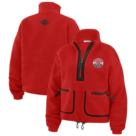 Women's WEAR by Erin Andrews  Red Detroit Red Wings Polar Fleece Half-Zip Jacket