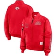 thumbnail image 1 of Women's WEAR by Erin Andrews Red Kansas City Chiefs Patch Full-Zip Bomber Jacket, 1 of 5