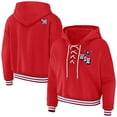 thumbnail image 1 of Women's WEAR by Erin Andrews Red Washington Capitals Lace-Up Pullover Hoodie, 1 of 3