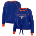 thumbnail image 1 of Women's WEAR by Erin Andrews Royal Denver Broncos Tie-Front Long Sleeve T-Shirt, 1 of 4