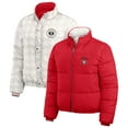 thumbnail image 1 of Women's WEAR by Erin Andrews  Scarlet/White San Francisco 49ers Reversible Cropped Full-Zip Puffer Jacket, 1 of 7