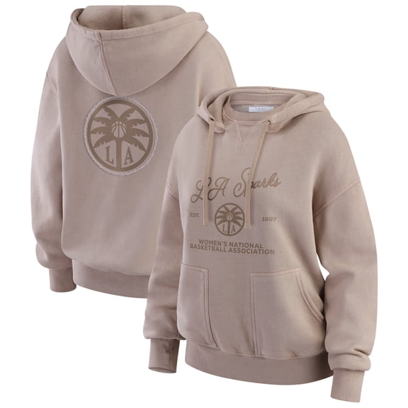Women's WEAR by Erin Andrews  Tan Los Angeles Sparks Washed Pullover Crewdie