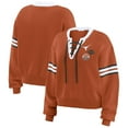 thumbnail image 1 of Women's WEAR by Erin Andrews Texas Orange Texas Longhorns Lace-Up Pullover Sweater, 1 of 4