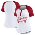 thumbnail image 1 of Women's WEAR by Erin Andrews White Alabama Crimson Tide Baseball Logo Raglan Henley T-Shirt, 1 of 5