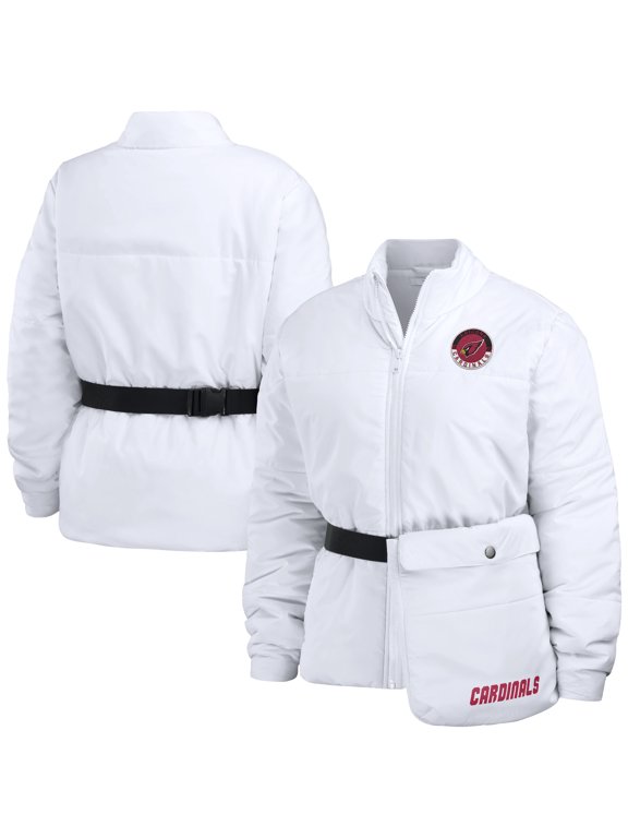 Women's WEAR by Erin Andrews White Arizona Cardinals Packaway Full-Zip Puffer Jacket