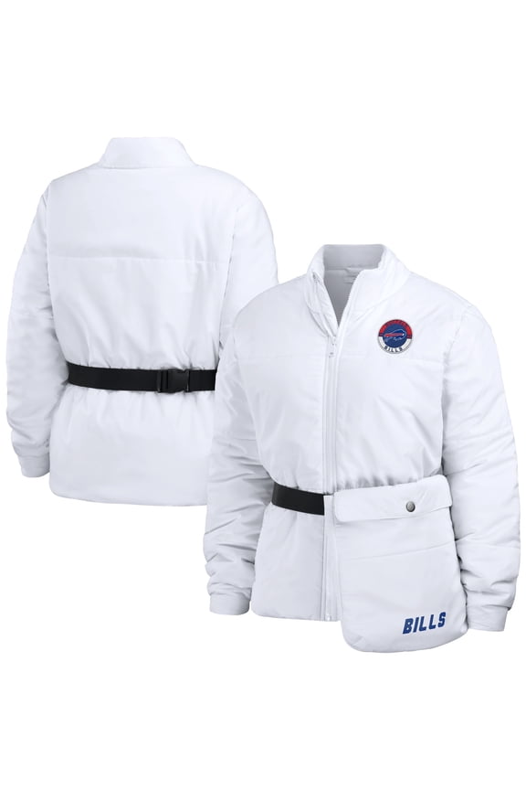 Women's WEAR by Erin Andrews White Buffalo Bills Packaway Full-Zip Puffer Jacket